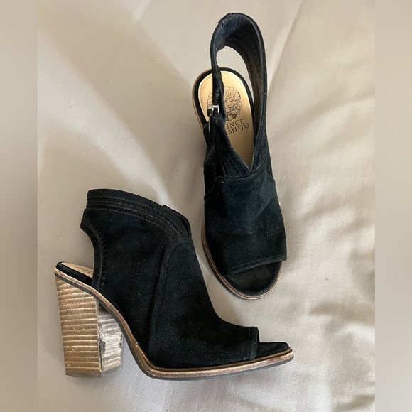 Vince Camuto Suede Peep-Toe Ankle Boots Sandals 7.5 - Picture 2 of 6